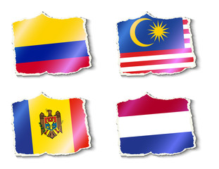 flags of the world, vector illustration