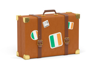 Suitcase with flag of ireland