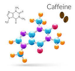 Caffeine molecule 3d