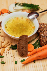 soup with rye bread