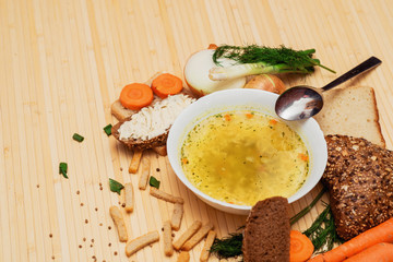 soup with rye bread