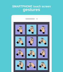Fototapeta premium Touch gestures on smartphone