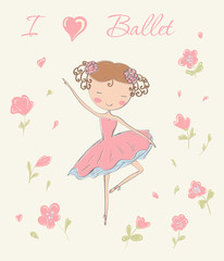 ballerina with flowers.