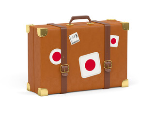 Suitcase with flag of japan