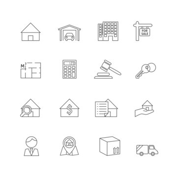 Real estate outline icons