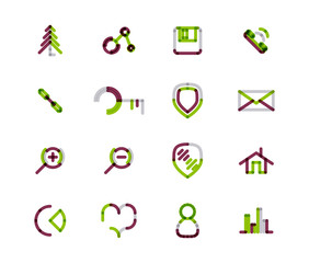 Set of thin line web icons