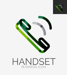 Minimal line design logo, phone handset icon