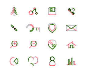 Set of thin line web icons