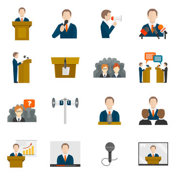 Public speaking icons