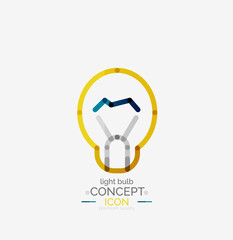 Light bulb minimal design logo
