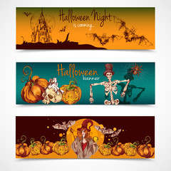 Halloween colored banners horizontal