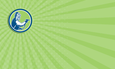 Business card Pest Control Exterminator Spraying Circle Retro