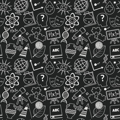 Education seamless pattern chalkboard