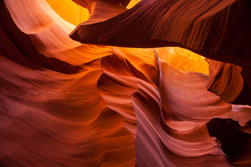 Sandstone texture in Antelope canyon, Page, Arizona