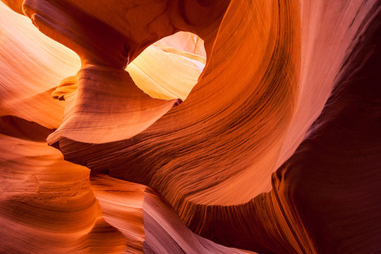 Sandstone texture in Antelope canyon, Page, Arizona