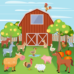 Obraz na płótnie Canvas Farm with animals