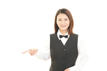 笑顔のウェイトレス
