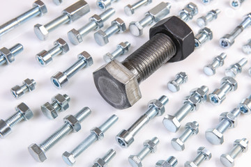 bolts with nuts isolated