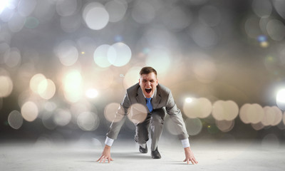Fototapeta premium Businessman at start