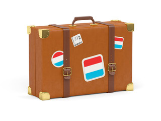 Suitcase with flag of luxembourg