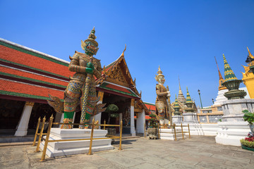 Temple of the Emerald Buddha (Wat pra kaew) in Bangkok ,Thailand