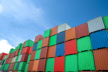 Stack of Cargo Containers at the docks