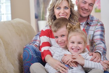 happy young family at home