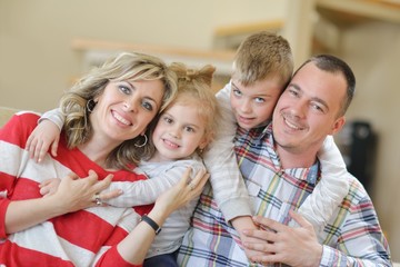 happy young family at home