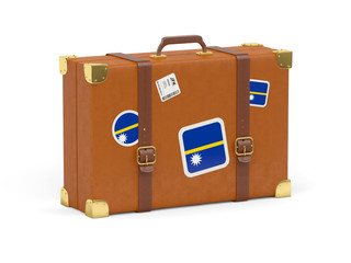 Suitcase with flag of nauru