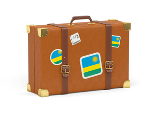 Suitcase with flag of rwanda
