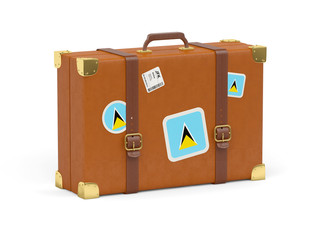 Suitcase with flag of saint lucia