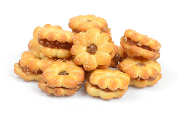 Sandwich cookies with pineapple jam