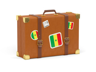 Suitcase with flag of senegal