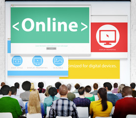 Obraz na płótnie Canvas Digital Online Business Office Conference Concept