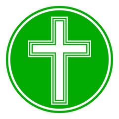 Obraz premium Religious cross button