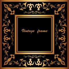 Vector frame with lace square ornament