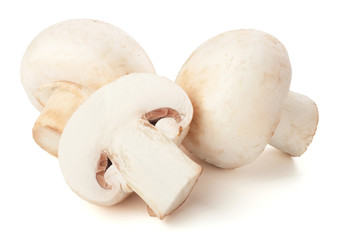 Fototapeta na wymiar Champignon mushrooms on white backround