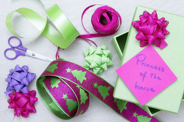wrapping a gift for the Princess of the house