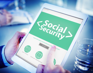 Digital Online Social Security Protection Office Concept