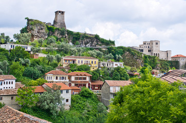 Fototapeta na wymiar Scene with Kruja castle near Tirana, Albania