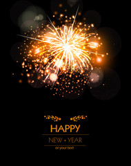 Happy New Year fireworks background concept, easy editable