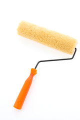 Paint roller brush isolated on white background