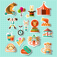 Circus stickers set