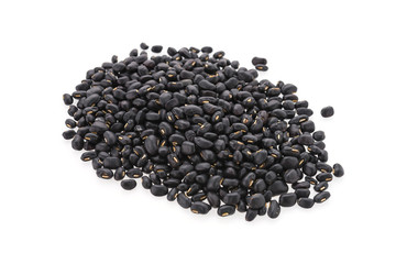 Black beans isolated on white background