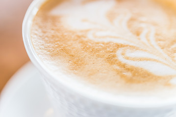 Close up latte coffee