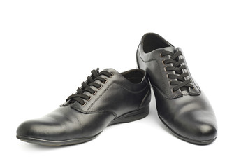 Classic black leather shoes isolated