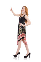 Woman in fashion concept isolated on white