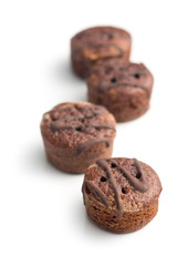 sweet dessert with chocolate and fruity jam