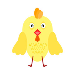 flat cartoon character Cockerel