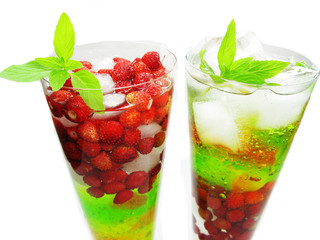 fruit cocktail smoothie with wild starwberry